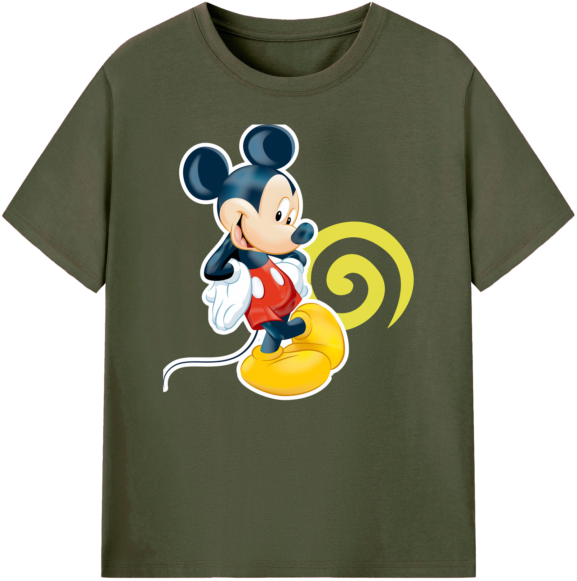 ミッキーマウス Mickey Mouse 綿100％ メンズ半袖Tシャツ｜肌触りやわらか＆通気性